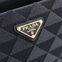 Prada Symbole Large Embroidered Fabric Bag in Black