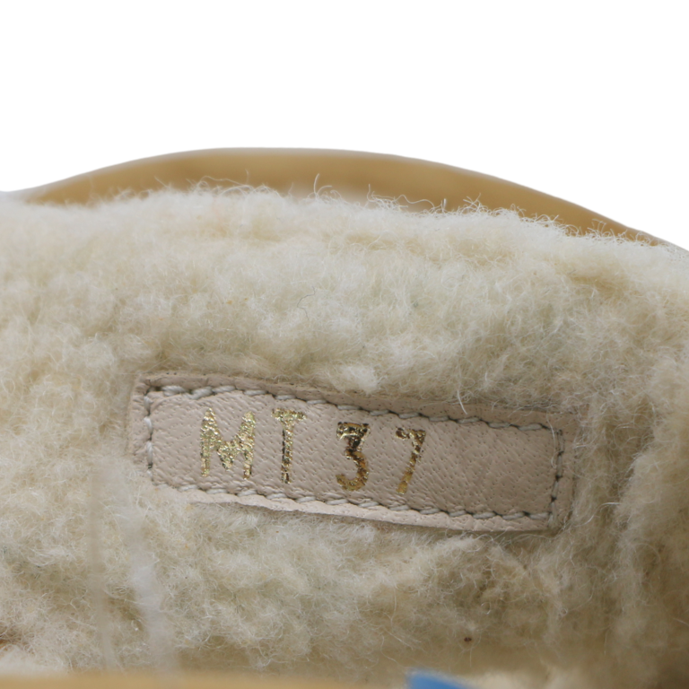 Christian Dior Dioract Sandal Beige Slide Goatskin In Size 37
