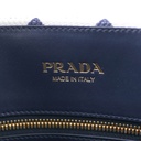 Baltic Blue/Chalk White Large Prada Symbole Embroidered Fabric Handbag