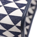 Baltic Blue/Chalk White Large Prada Symbole Embroidered Fabric Handbag