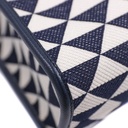 Baltic Blue/Chalk White Large Prada Symbole Embroidered Fabric Handbag