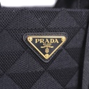 Prada Symbole Medium Embroidered Fabric Bag Black