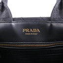 Prada Symbole Medium Embroidered Fabric Bag Black