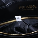 Prada Symbole Medium Embroidered Fabric Bag Black