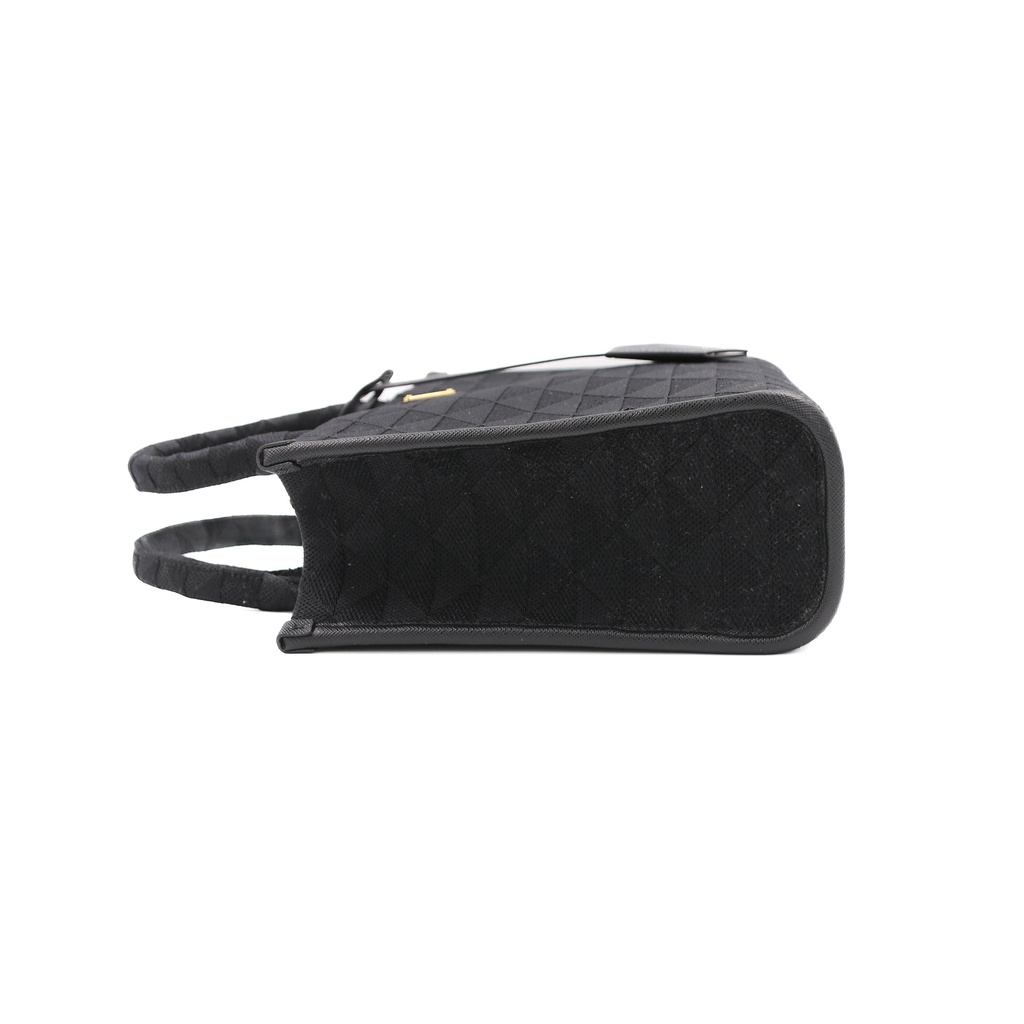 Prada Symbole Medium Embroidered Fabric Bag Black