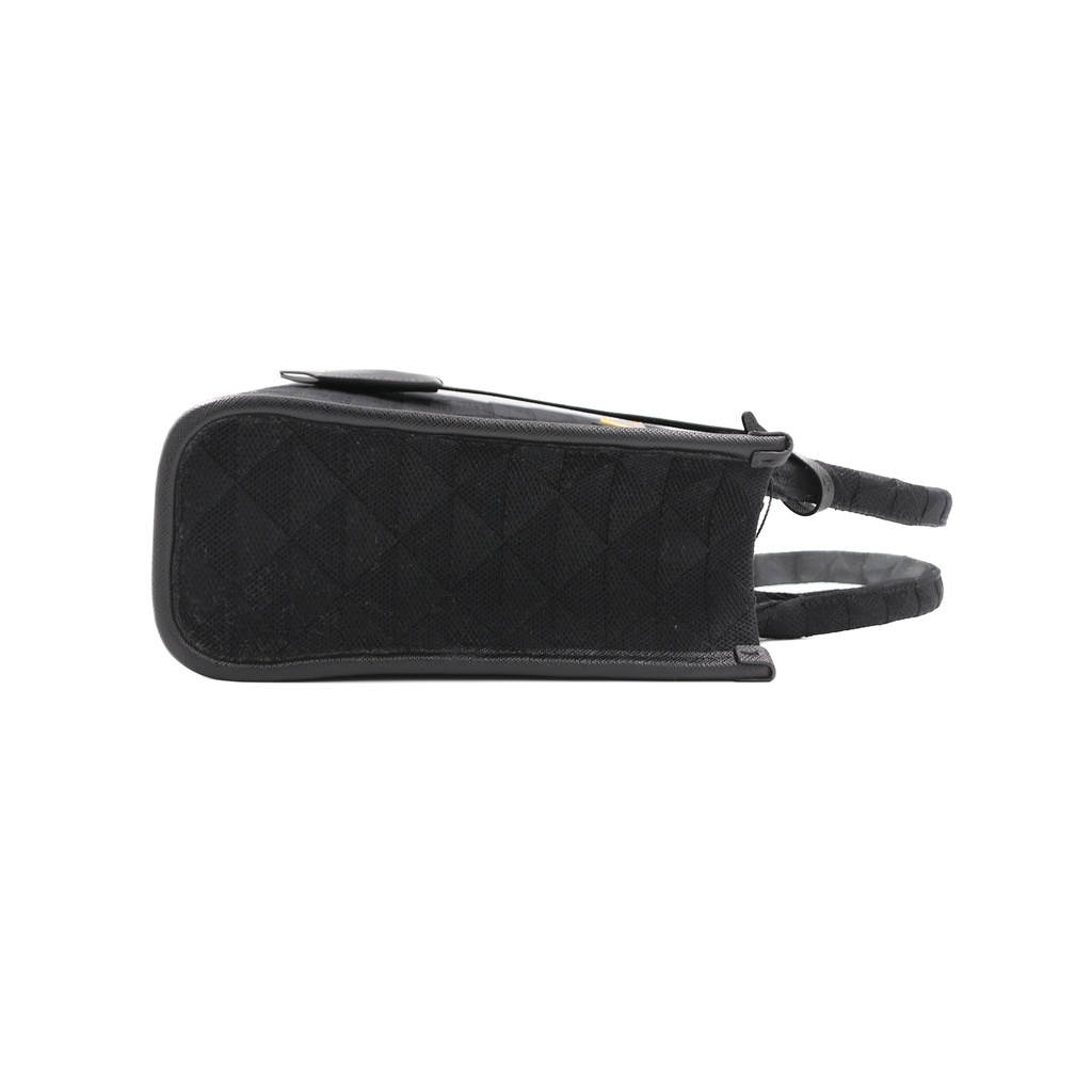 Prada Symbole Medium Embroidered Fabric Bag Black