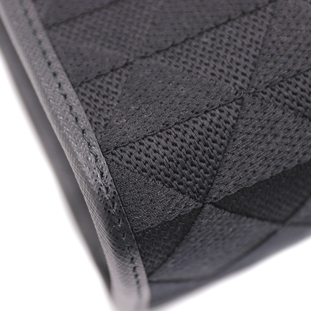 Prada Symbole Medium Embroidered Fabric Bag Black