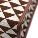 Baltic Beige and Brown Large Prada Symbole Embroidered Fabric Handbag