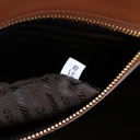 Baltic Beige and Brown Large Prada Symbole Embroidered Fabric Handbag