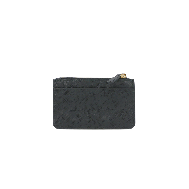 Prada Saffiano And Smooth Leather Card Holder Black