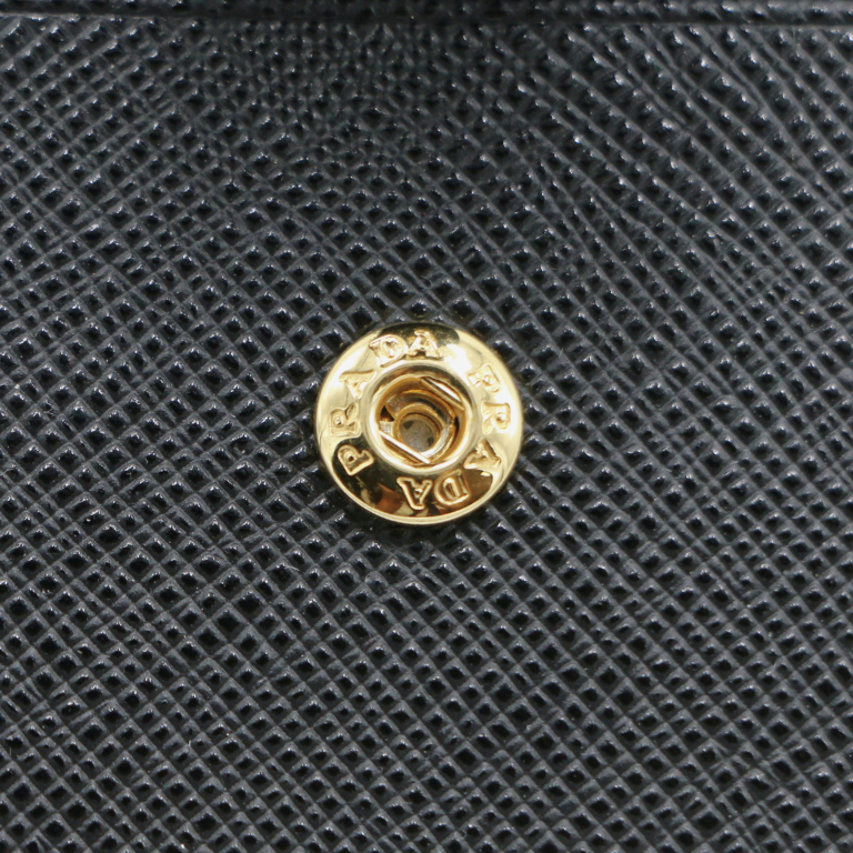 Prada Saffiano And Smooth Leather Card Holder Black