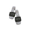 Christian Dior Dway Heeled Slide Cotton and White Multicolor Toile de Jouy Papillon Motit Size 38
