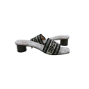 Christian Dior Dway Heeled Slide Cotton and White Multicolor Toile de Jouy Papillon Motit Size 38