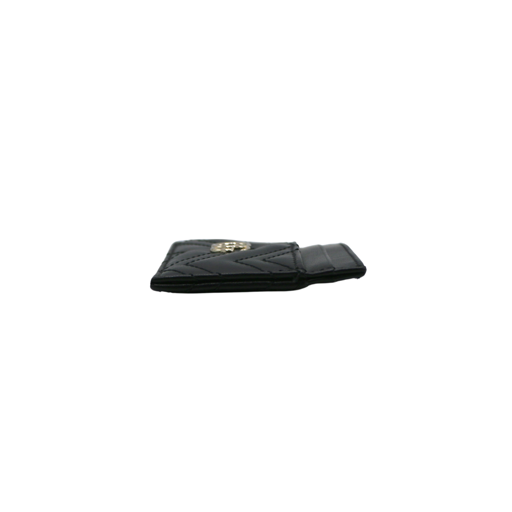 Gucci GG Matelasse Chevron Marmont Card Case Black 443127