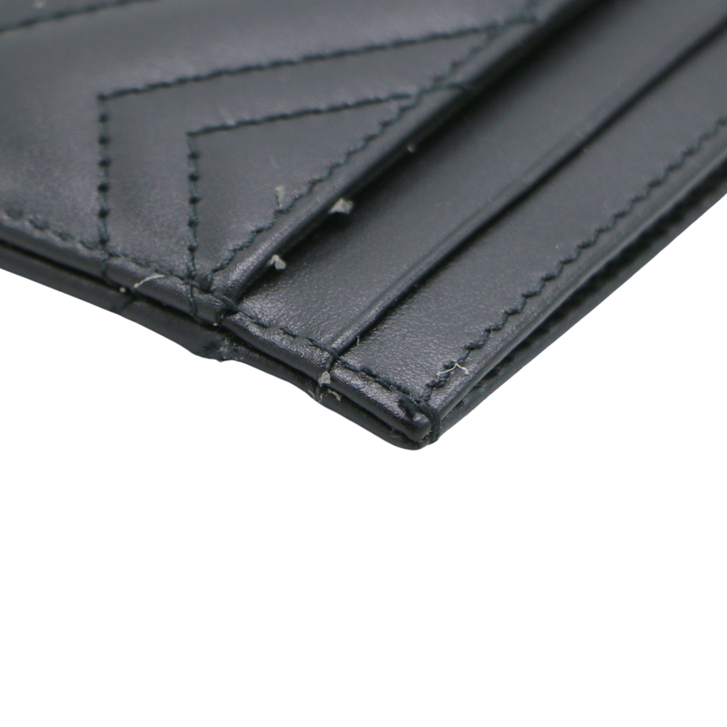 Gucci GG Matelasse Chevron Marmont Card Case Black 443127
