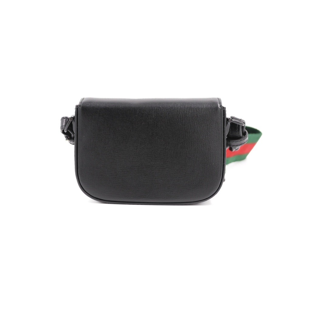 Gucci Mini Horsebit Shoulder Bag Black Leather 726863