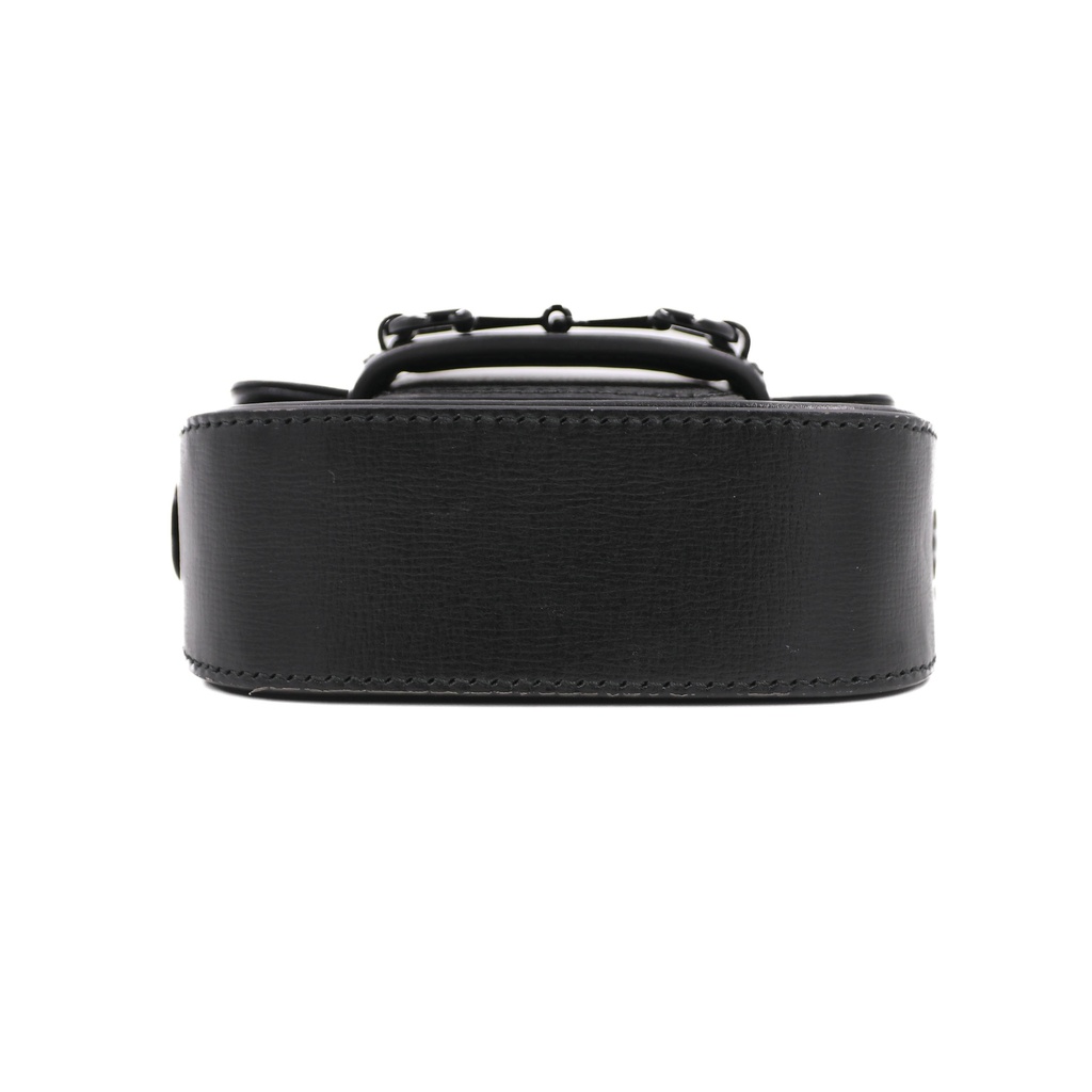 Gucci Mini Horsebit Shoulder Bag Black Leather 726863