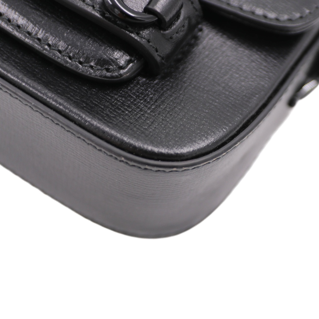 Gucci Mini Horsebit Shoulder Bag Black Leather 726863