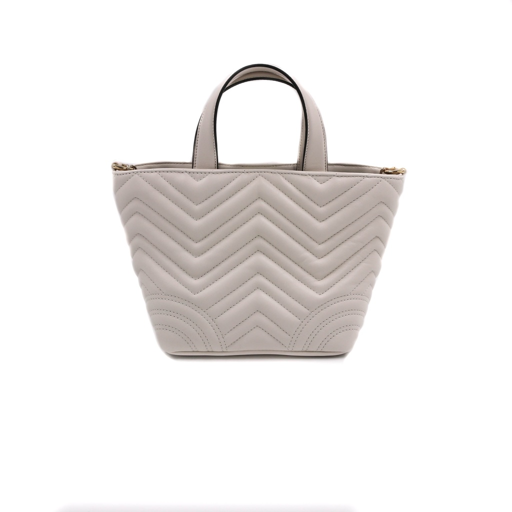 Gucci Betty Mini Tote Bag In White Leather 847386