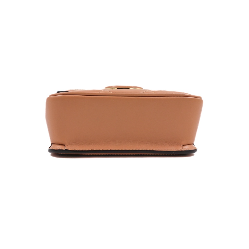 Gucci Shoulder Bag Deco Leather Beige Gold 741457