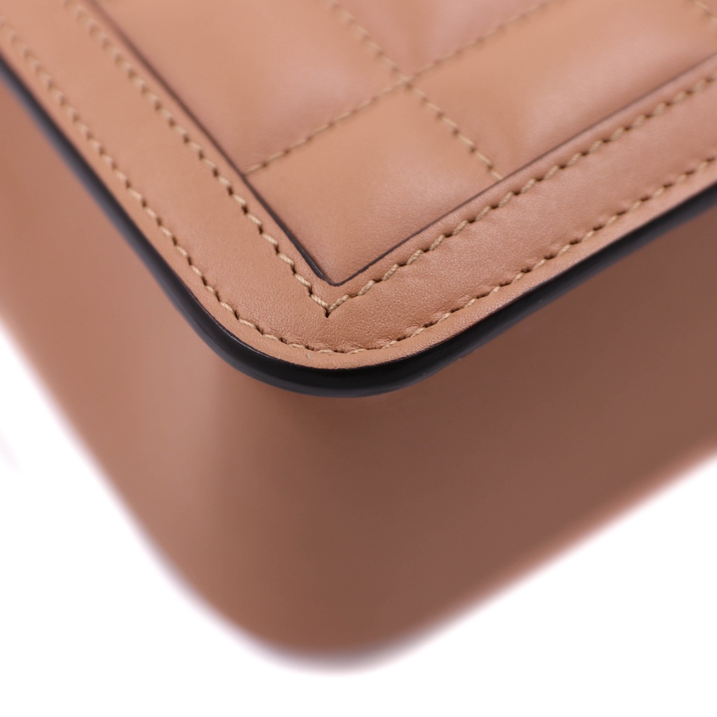 Gucci Shoulder Bag Deco Leather Beige Gold 741457