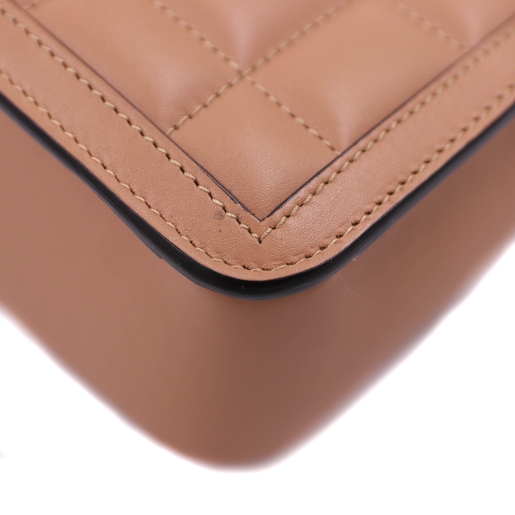 Gucci Shoulder Bag Deco Leather Beige Gold 741457