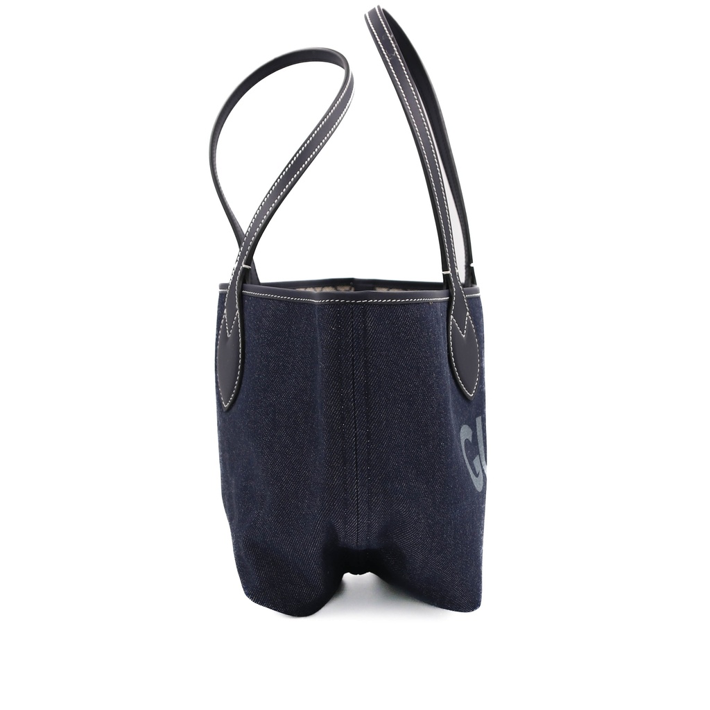 Gucci Totissima Small Reversible Tote In Dark Blue Denim 820496