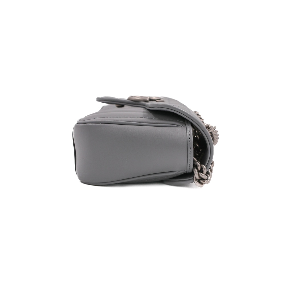 Gucci GG Marmont Matelasse Small Grey Bag 446744