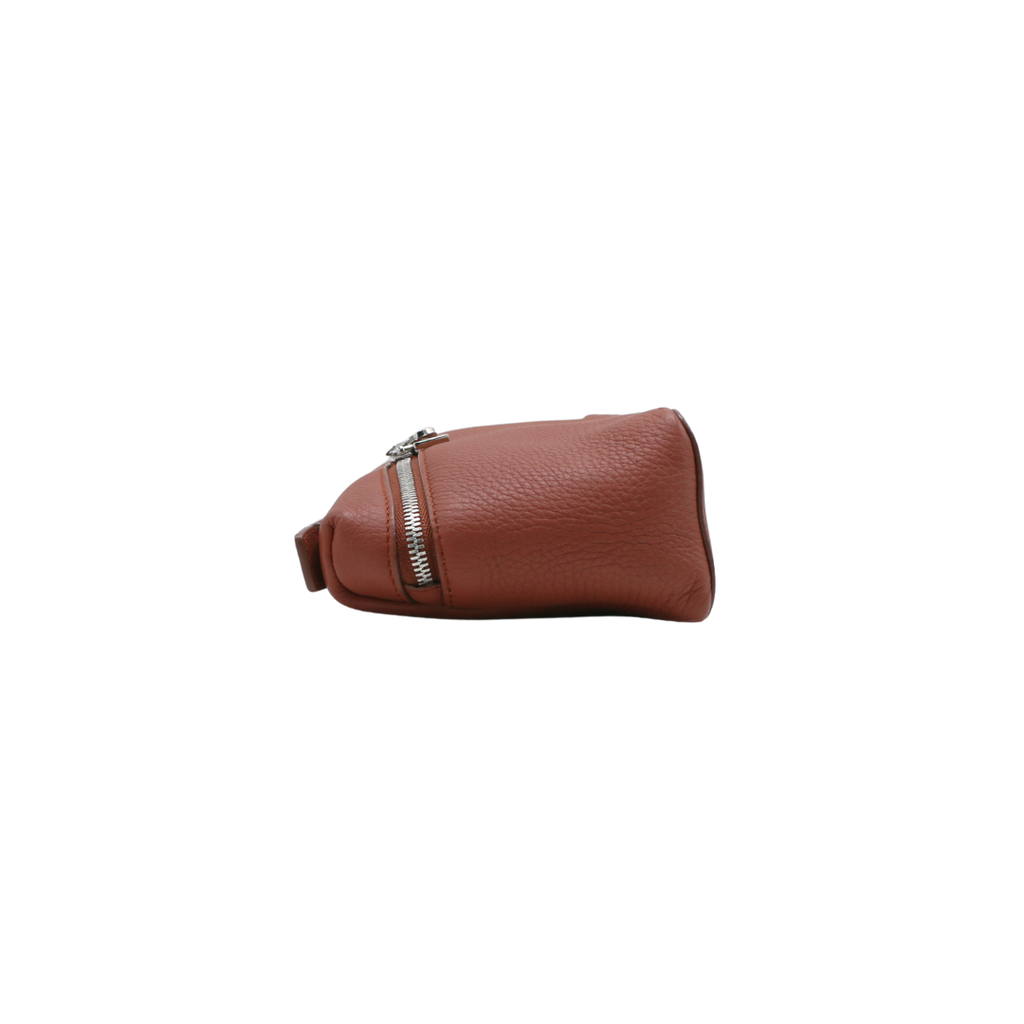 Loro Piana Grained Calfskin L19 Extra Pocket Pouch Kummel