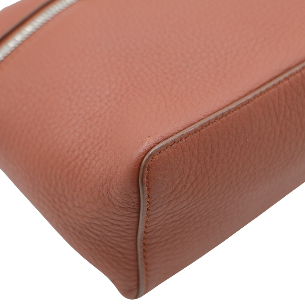 Loro Piana Grained Calfskin L19 Extra Pocket Pouch Kummel