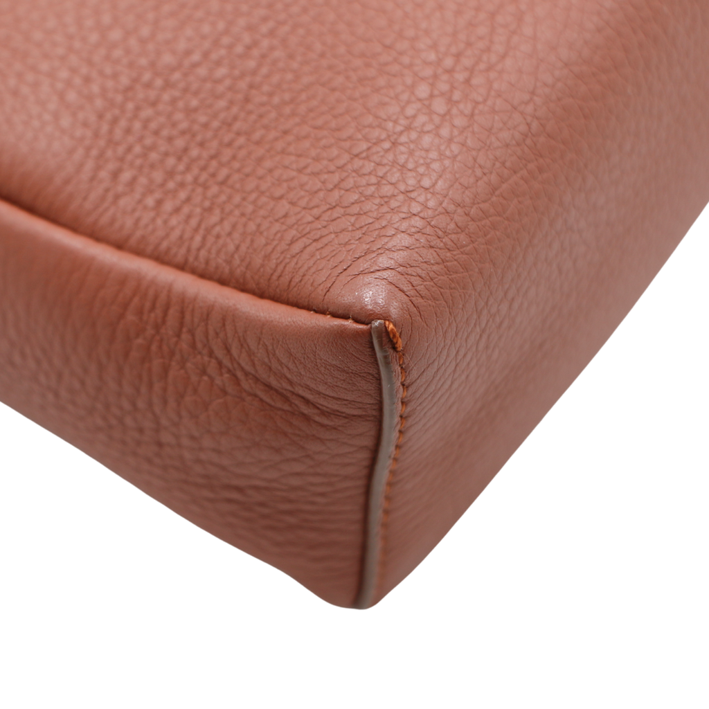 Loro Piana Grained Calfskin L19 Extra Pocket Pouch Kummel