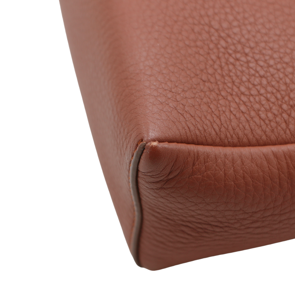 Loro Piana Grained Calfskin L19 Extra Pocket Pouch Kummel