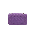 Chanel Patent Quilted Mini Rectangular Flap Purple