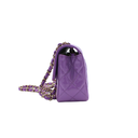 Chanel Patent Quilted Mini Rectangular Flap Purple
