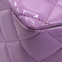 Chanel Patent Quilted Mini Rectangular Flap Purple