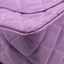 Chanel Patent Quilted Mini Rectangular Flap Purple