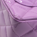 Chanel Patent Quilted Mini Rectangular Flap Purple
