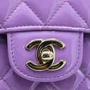 Chanel Patent Quilted Mini Rectangular Flap Purple