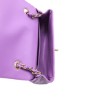 Chanel Patent Quilted Mini Rectangular Flap Purple