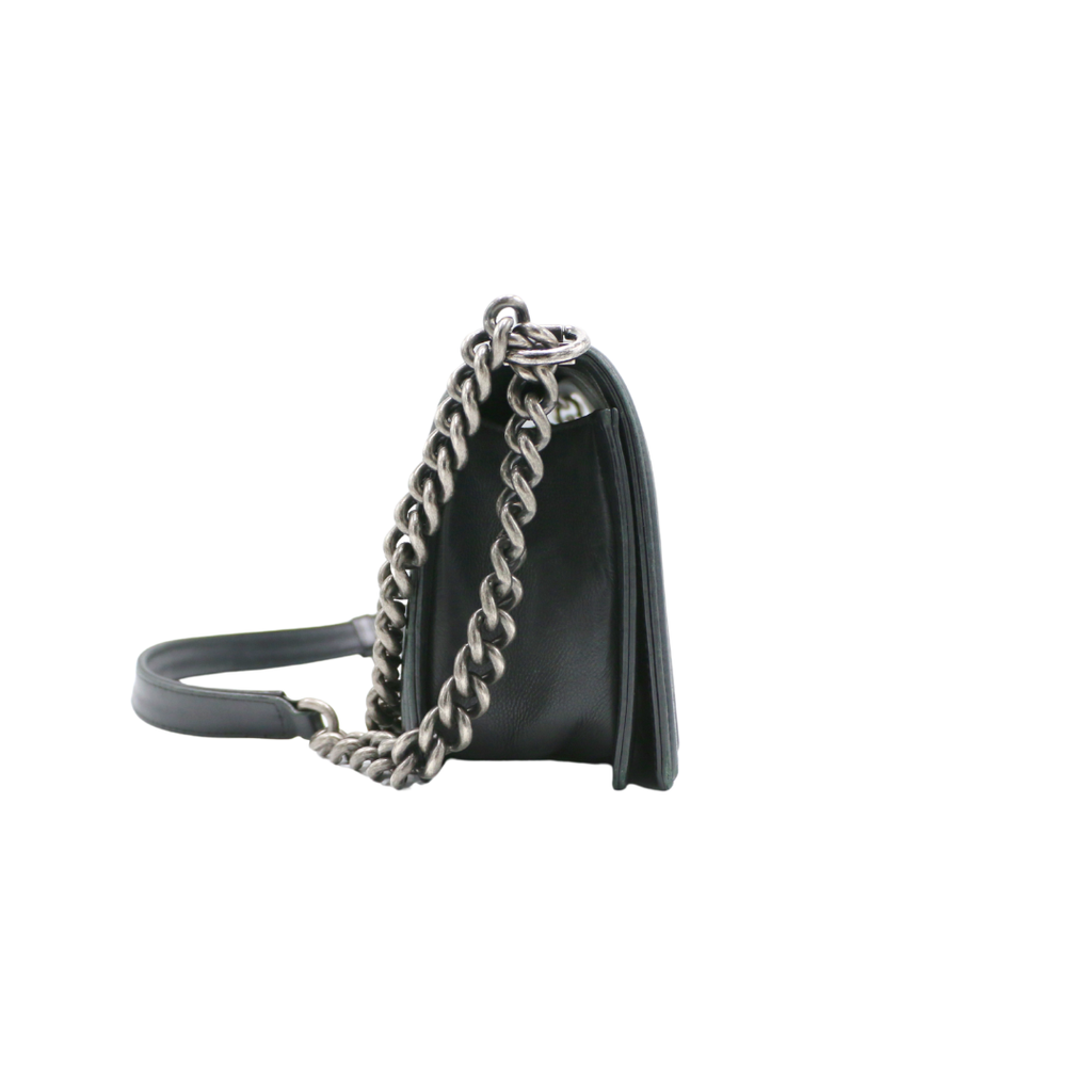 Chanel Caviar Quilted Small Boy Flap Grey