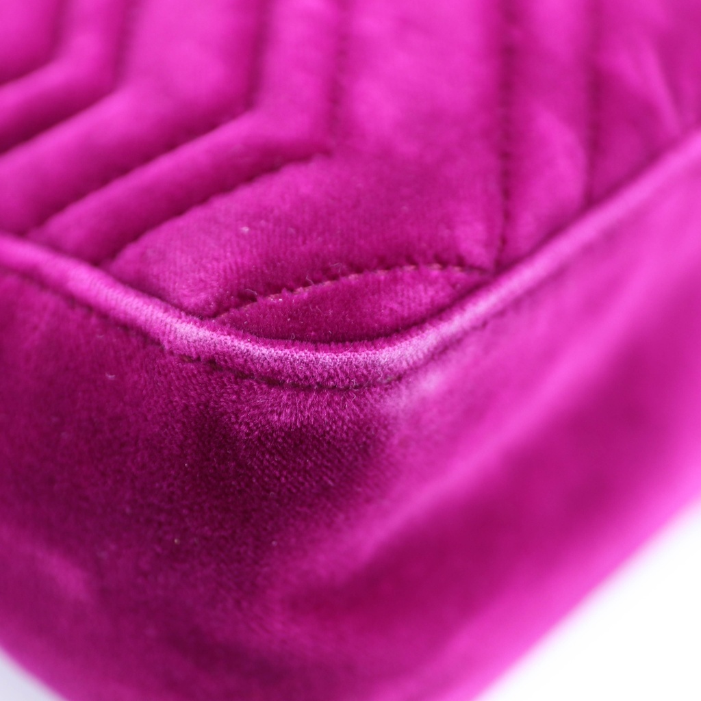 Gucci GG Marmont Medium Purple Velvet Shoulder Bag