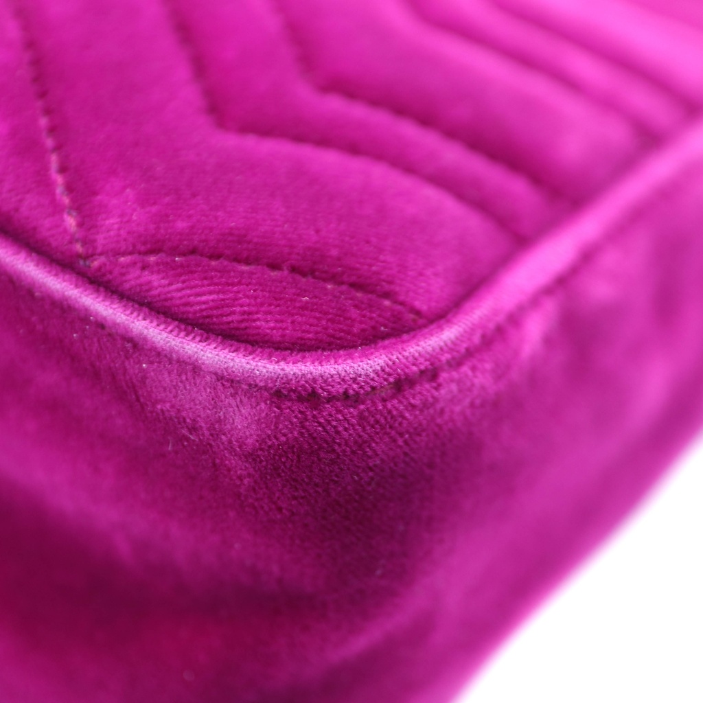 Gucci GG Marmont Medium Purple Velvet Shoulder Bag