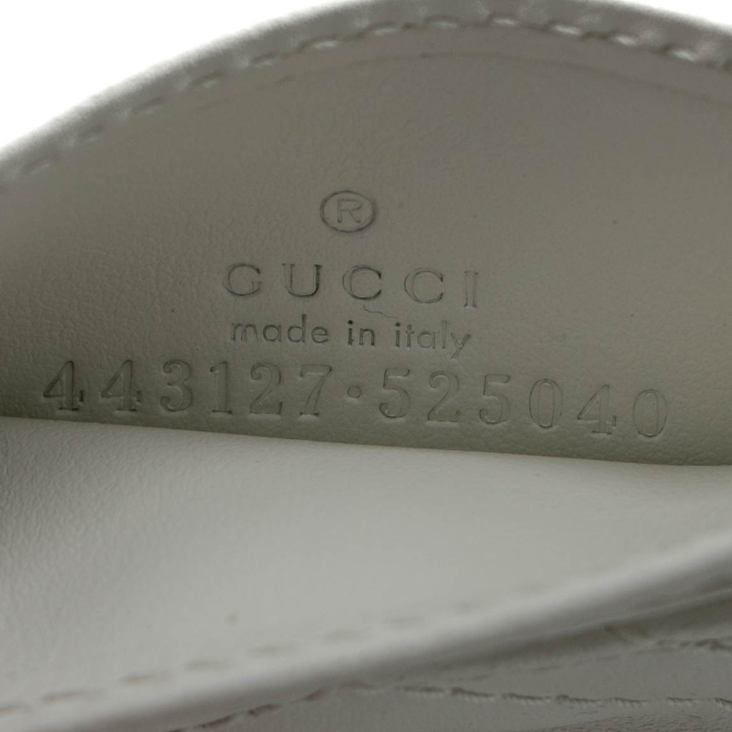 Gucci GG Matelasse Chevron Marmont Card Case White 443127