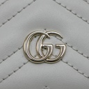 Gucci GG Matelasse Chevron Marmont Card Case White 443127
