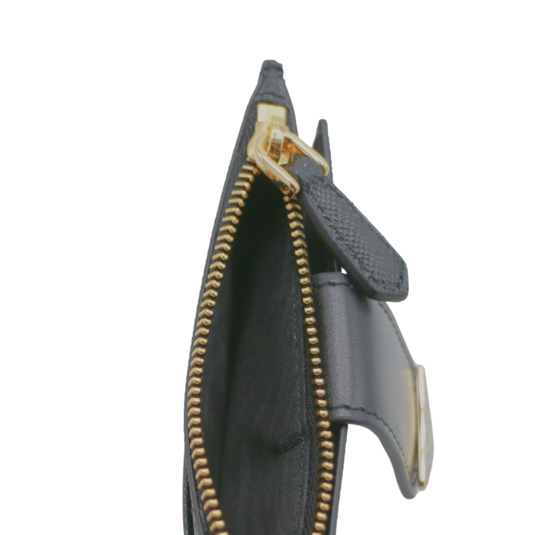 Prada Saffiano And Smooth Leather Card Holder Black