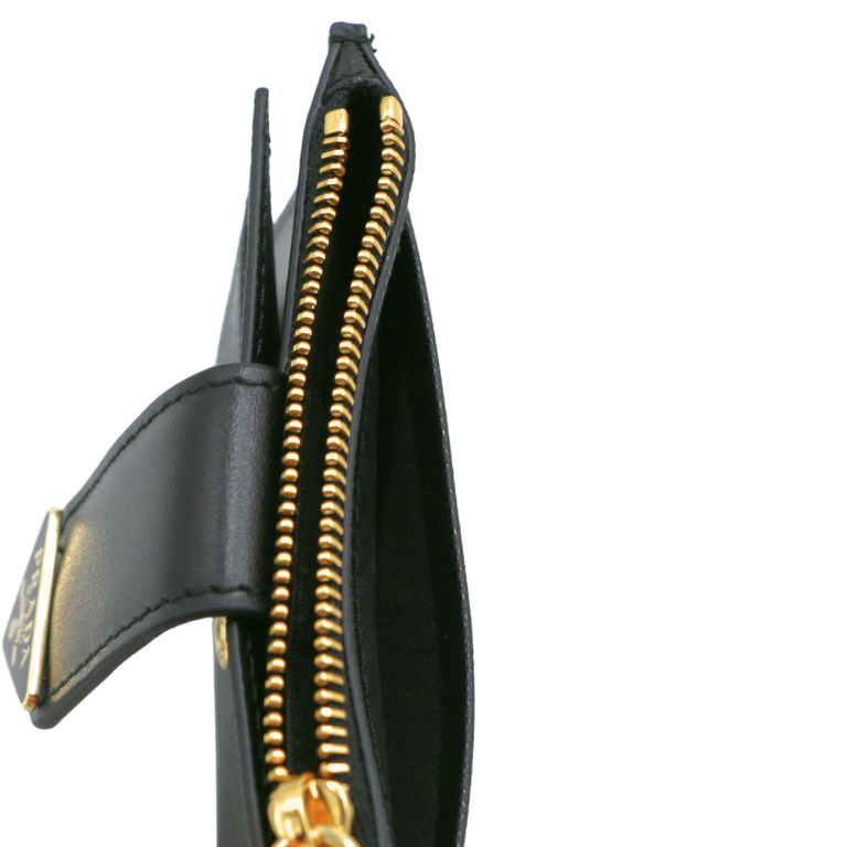 Prada Saffiano And Smooth Leather Card Holder Black