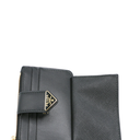 Prada Saffiano And Smooth Leather Card Holder Black