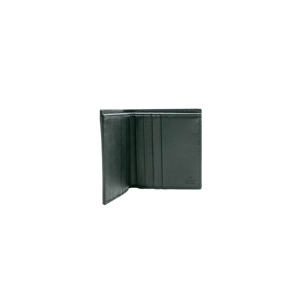 Gucci GG Emblem Bi-Fold Wallet In Black Fabric 821206