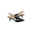 Christian Dior J'Adior Slingback Pump Black Technical Fabric In Size 37