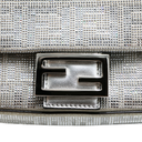 Fendi Crystal Vitello Laminato FF Baguette Crystal Argento